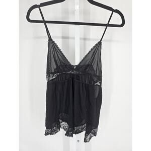 Vintage 1980s Formfit Womens Sz S/M Sheer Black Nightie Lace Trim 100% Nylon